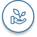 Icon offene Hand und wachsende Pflanze
